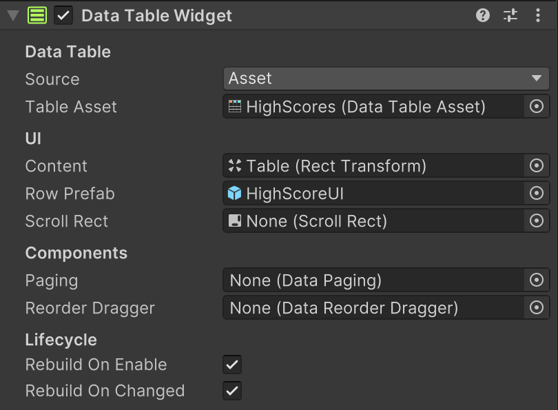 DataTableWidget