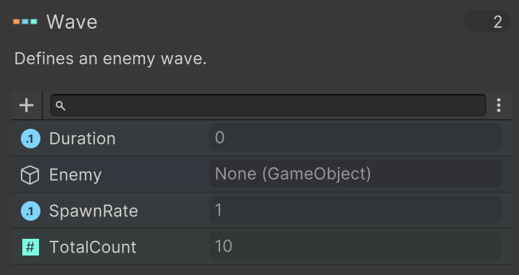 Enemy Wave Data Definition