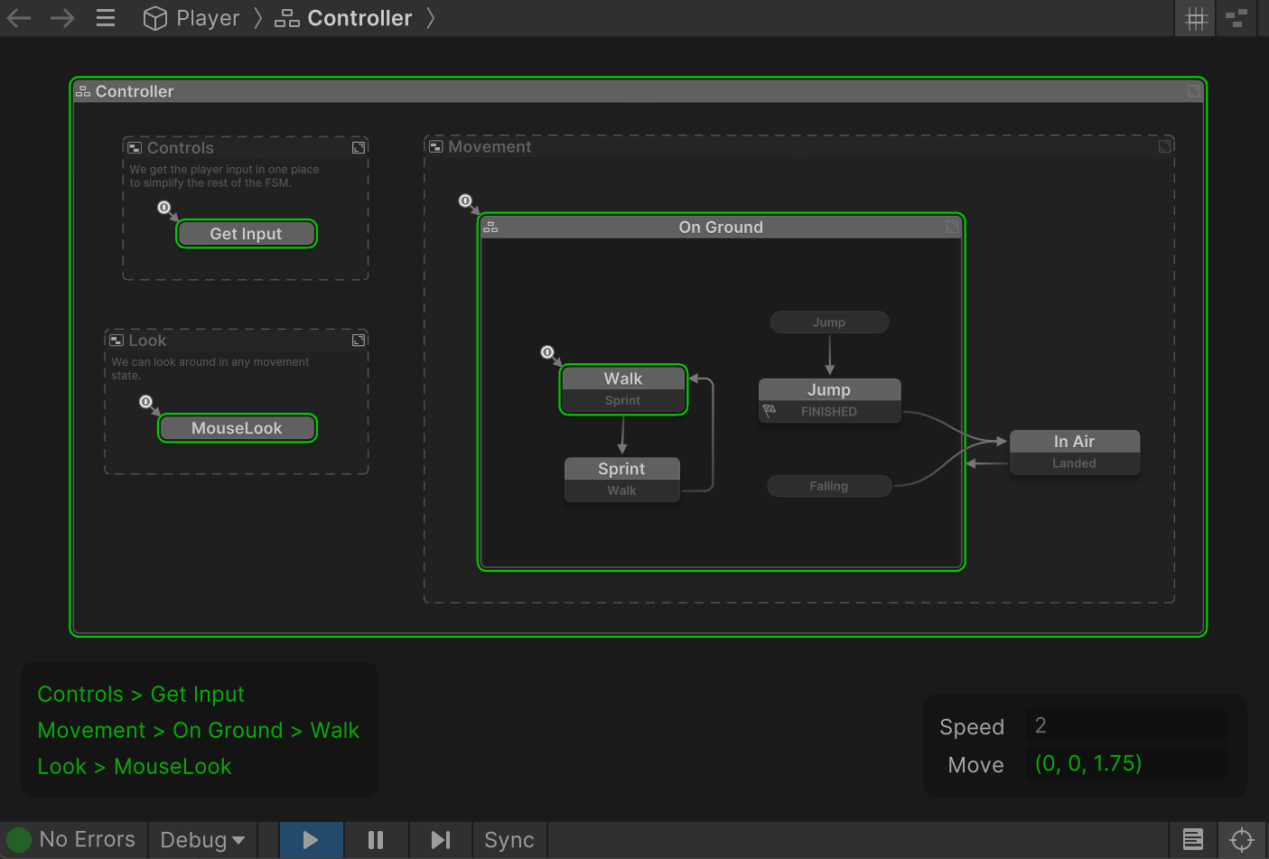 Graph View Play Mode